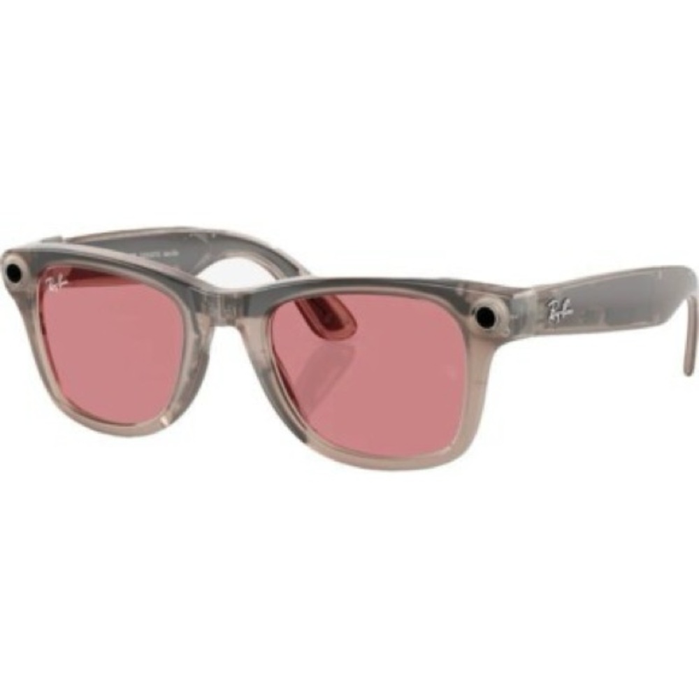 Ray-Ban Meta Shiny Warm Stone w/Watermelon Transitions lenses